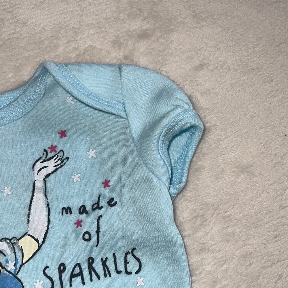 Disney Princess Bodysuit Trio - Yellow, Pink, Blue Layette One Piece 0-3 Months - Picture 5 of 7